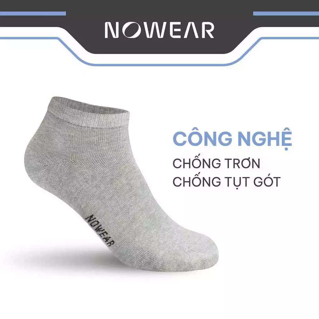 Combo 5 Đôi Tất Vớ Nam Cổ Ngắn NOWEAR - Cotton Co Giãn, Mềm Mại, Kháng Khuẩn