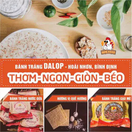 [Combo 50 Bánh] Bánh tráng gạo nướng DALOP ăn liền ,bánh tráng mè trắng đặc sản quà tặng Bình Định chính hãng chất lượng