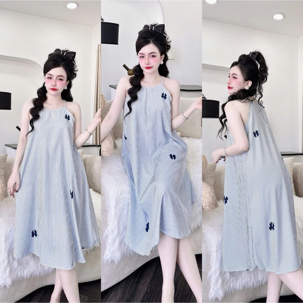 [HỎA TỐC]BL1_Váy Yếm Dây Dài Mặc Nhà, Chất Liệu Lụa Mango 100D Mềm, Họa Tiết Dễ Thương, Mát Mẻ Thoải Mái Mùa Hè Bali