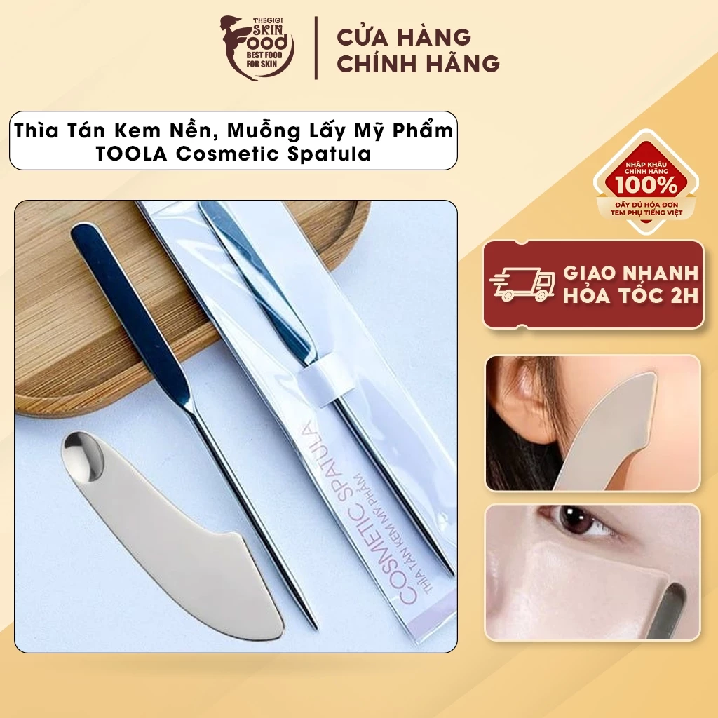 Thìa Tán Kem Nền, Muỗng Lấy Mỹ Phẩm TOOLA Cosmetic Spatula ThegioiSkinfood