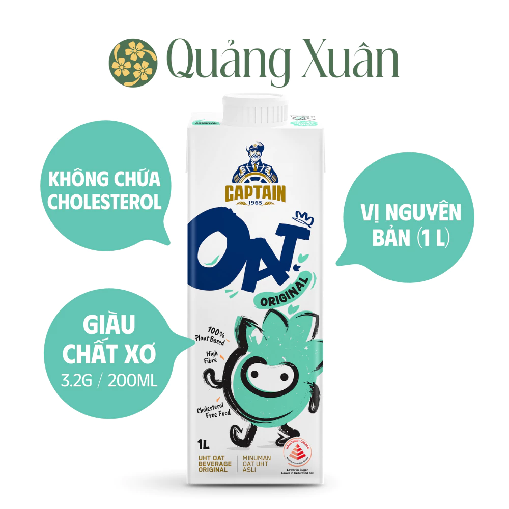 [HSD: 21/01/2027] Sữa yến mạch Captain Oat 1 lít