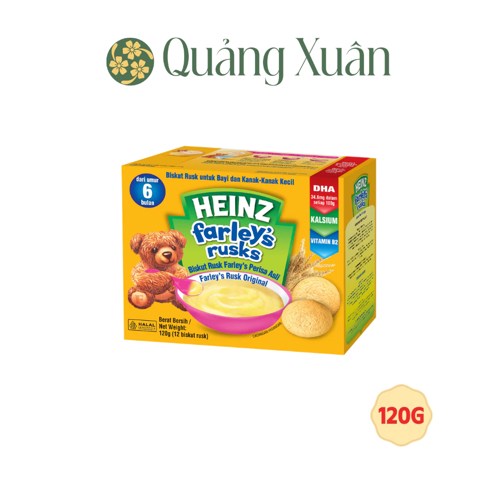[HSD: 11/2026] Bánh Quy Ăn Dặm Heinz Farley's Truyền Thống 120g