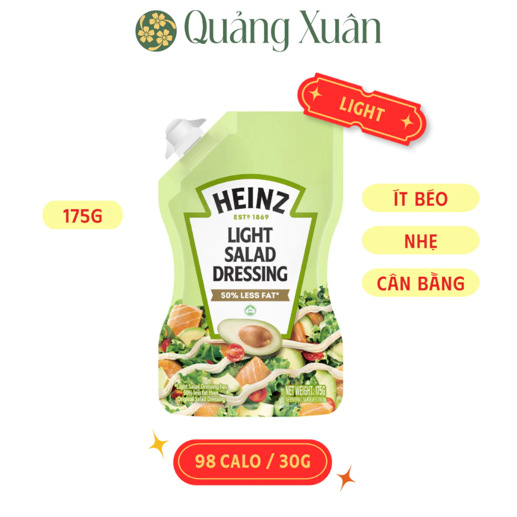 [HSD: 01/2027] Sốt trộn Salad ít béo Heinz Light Salad Dressing 175g