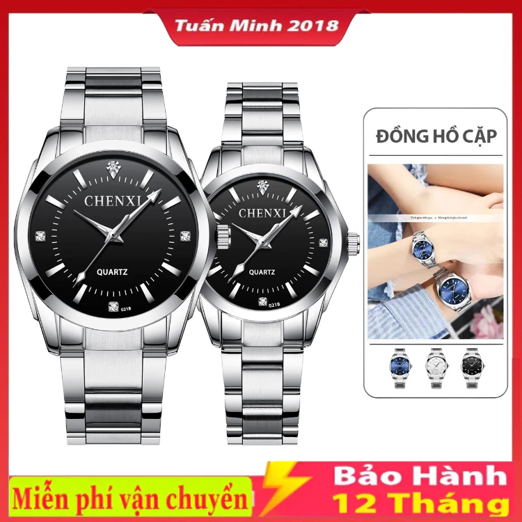 Đồng Hồ Nam Nữ Chính Hãng CHENXI Dây Thép Cao Cấp Mặt Đồng Hồ Đính Đá Sang Chảnh , Bảo Hành 12 Tháng