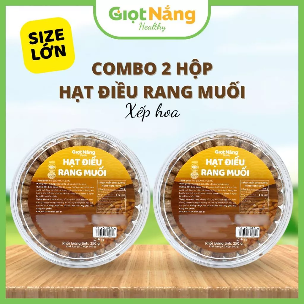 Combo 1kg Hạt Điều Xếp Hoa (Cả Bao BÌ) từ Nông Sản Giọt Nắng Dịp Tết Trung Thu