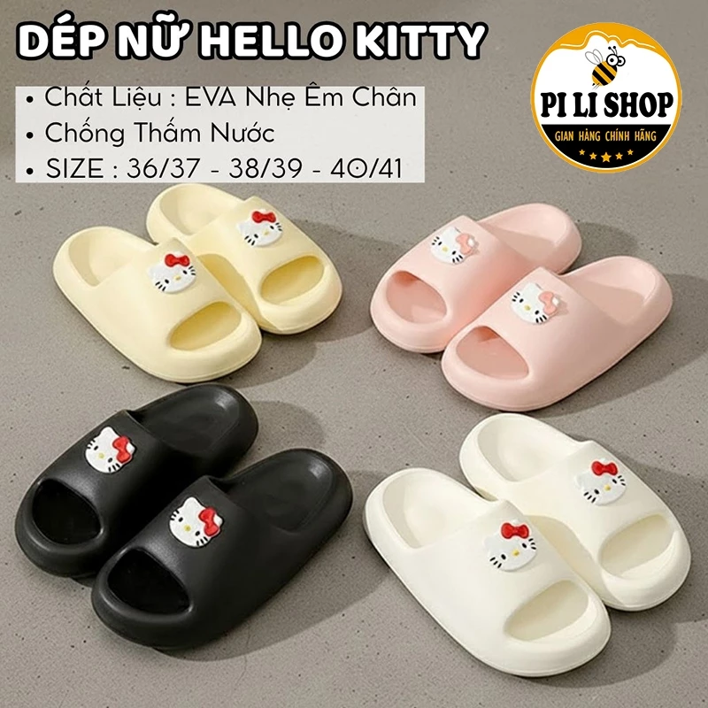 Dép Lê Nữ Đế Êm Chân Chống Thấm Nước, Dép Hoạt Hình Dễ Thương Chống Trượt Đi Trong Nhà Ngoài Trời