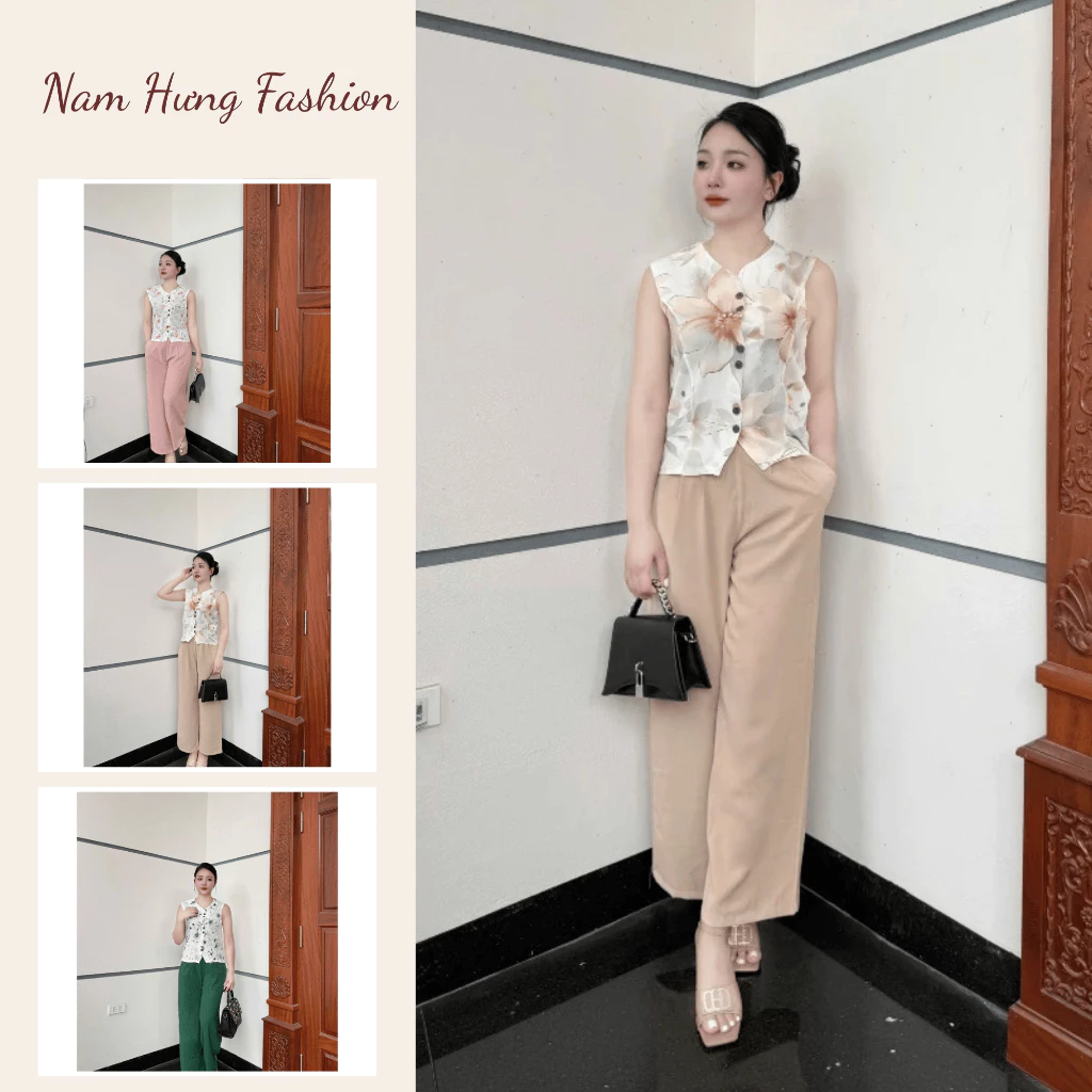 Bộ Đũi Hàn Cao Cấp Họa Tiết 5D Sắc Nét Thoáng Mát Thanh Lịch Dễ Mặc - Nam Hưng Fashion