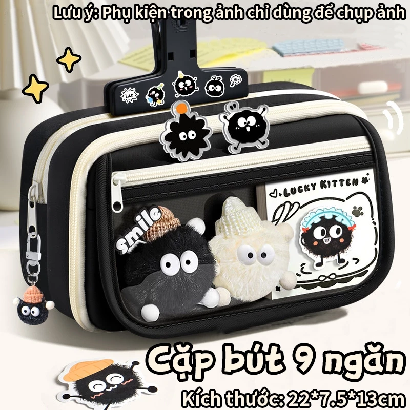 Hộp Đựng Bút Mèo Cute 9 ngăn Siêu Lớn- Túi Đựng Bút Cao Cấp Phù Hợp Nhiều Mục Đích Sử Dụng
