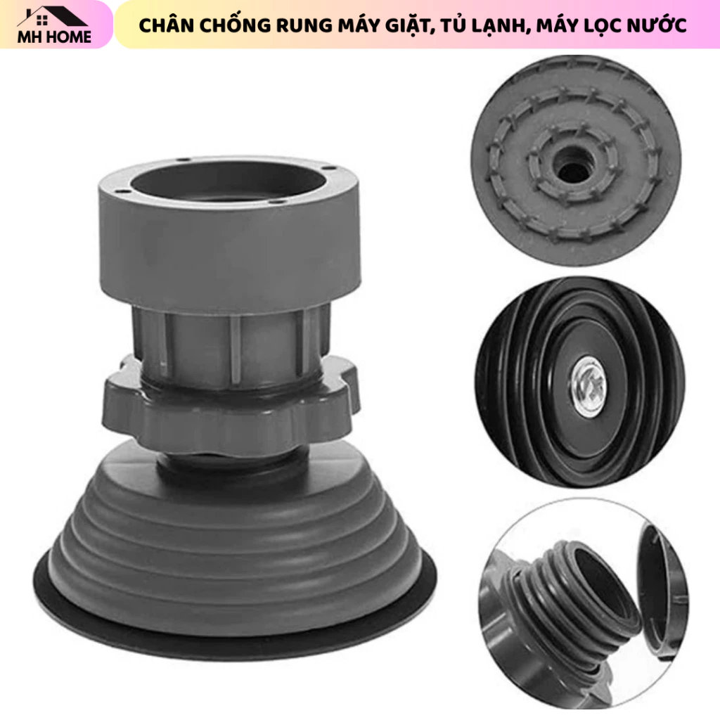 Chân Chống Rung Máy Giặt Tủ Lạnh Điều Chỉnh Độ Cao Chống Ồn Giảm Sốc Chống Trượt Cao Cấp