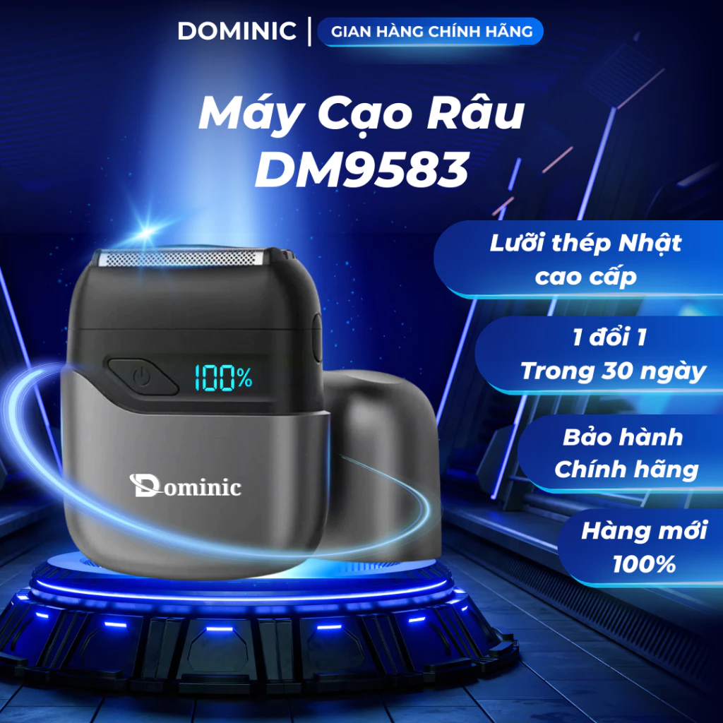 Máy cạo râu mini DOMINIC DM9583 cao cấp chính hãng chống nước IPX7, máy cạo râu du lịch đa năng cạo sạch sát chân râu