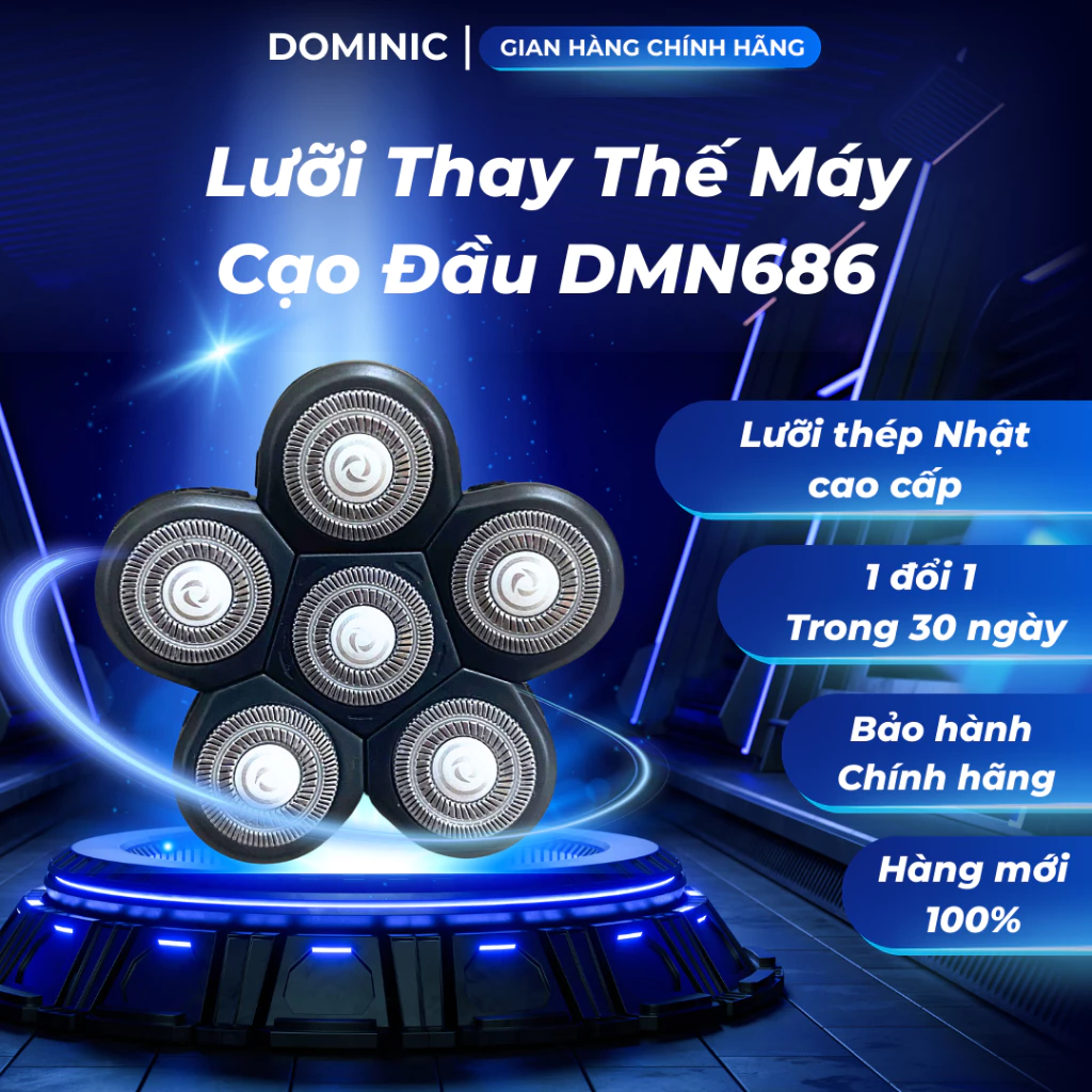 Lưỡi thay thế cho máy cạo đầu trọc 6 lưỡi DOMINIC DMN686 (có thể thay thế nhiều loại máy cạo đầu khác) - JMI SHOP