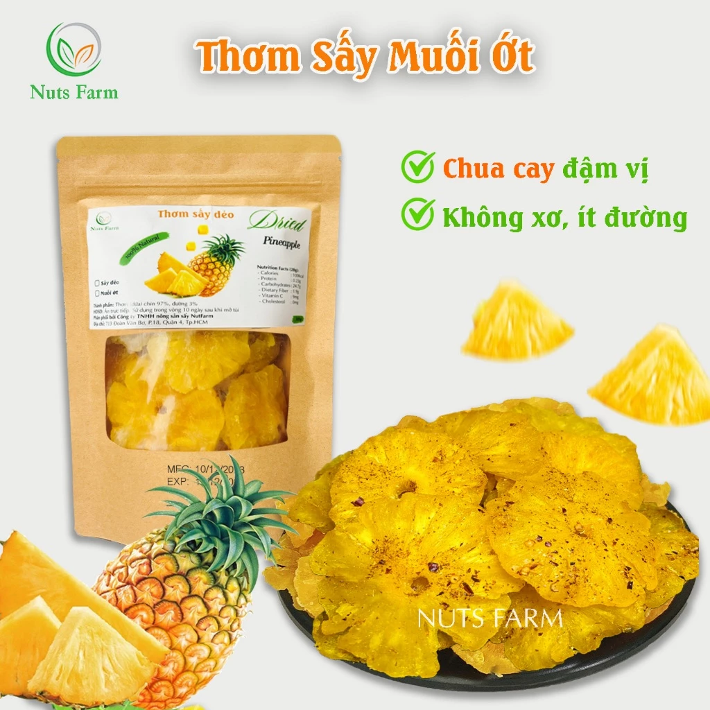 Thơm (dứa) sấy MUỐI ỚT Nuts Farm 300g