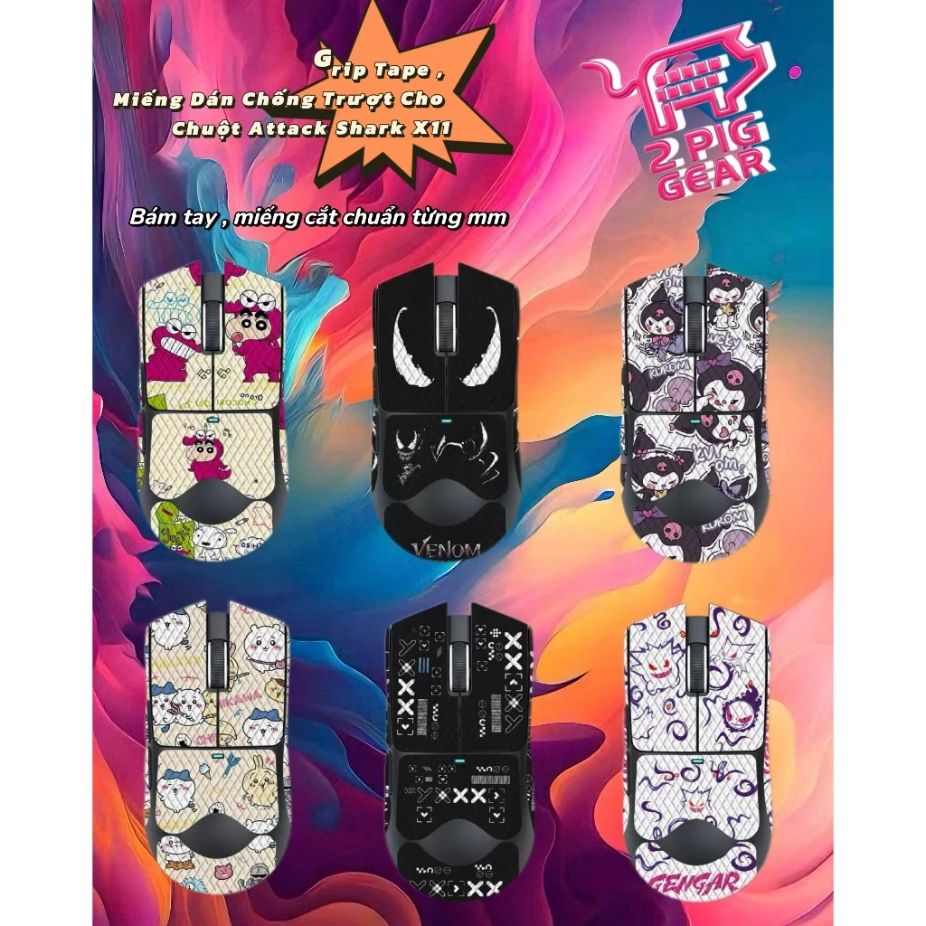 (Hàng Loại 1) Attack Shark X11 Miếng Dán Chuột | Chống Trượt – Cắt Sẵn Chuẩn Form – Bám Tay Cao Cấp | GripTape Skin