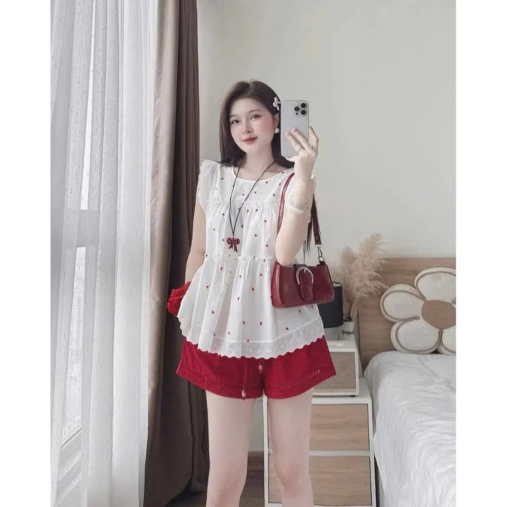 [Bigsize 60-90kg] set bộ trái tim áo + quần