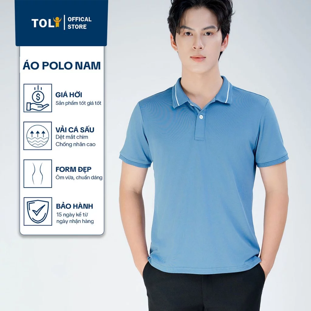 Áo Thun Polo Nam TOLI cổ bo thanh lịch độc quyền, Form suông vải cá sấu mắt chim chống nhăn PLK-12