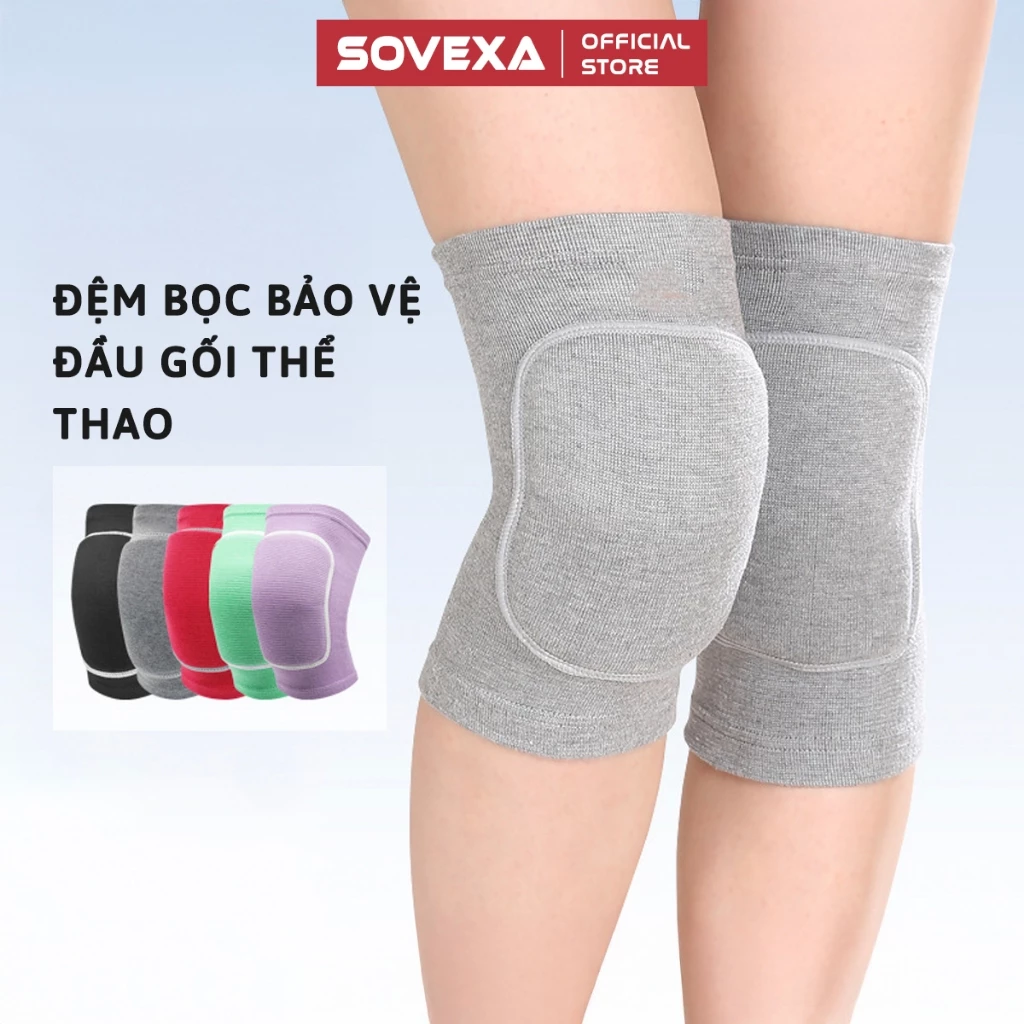 Miếng Lót Đệm Đầu Gối Giảm Chấn Thương Nam Nữ SOVEXA Đệm Bọc Gối Tập Gym Yoga Bóng Đá Đạp Xe