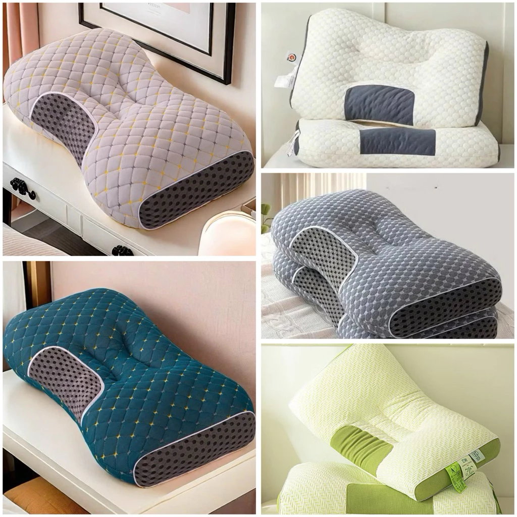 Gối công thái học màu Ghi êm ái kích thước 48x74cm,hỗ trợ tư thế ngủ ngon,chống đau mỏi vai gáy cao cấp (Hàng Nhập Khẩu)
