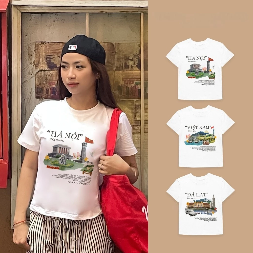 [HOẢ TỐC] Áo thun nữ BABYTEE 63 tỉnh thành BST MẪU MỚI địa danh du lịch, chất thun 250gsm dày dặn