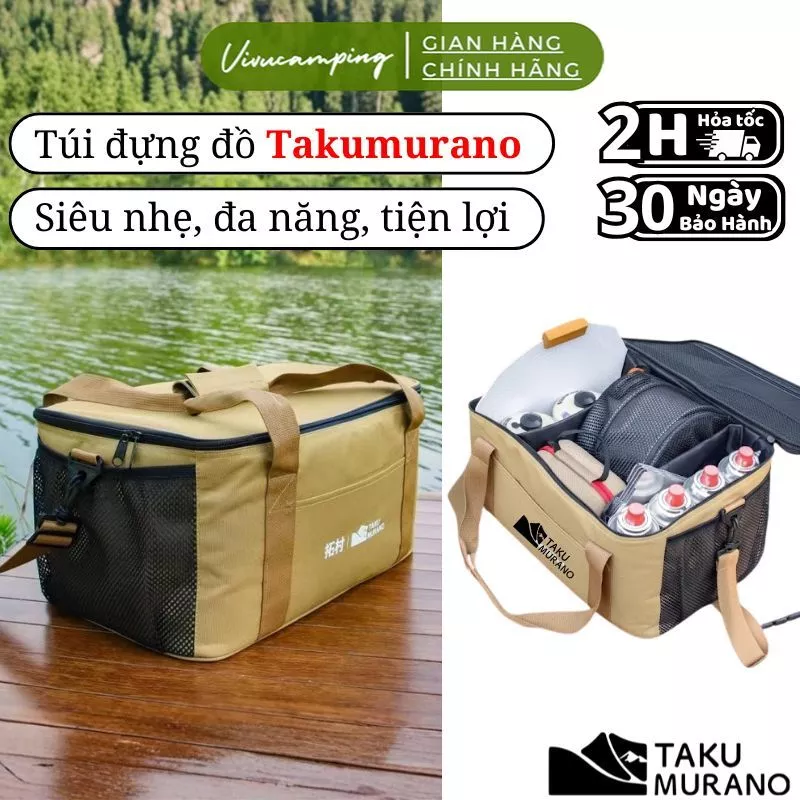 Túi đựng vật dụng dã ngoại 22L chính hãng TAKUMURANO, Túi đựng đồ đa năng đi picnic cắm trại tiện lợi