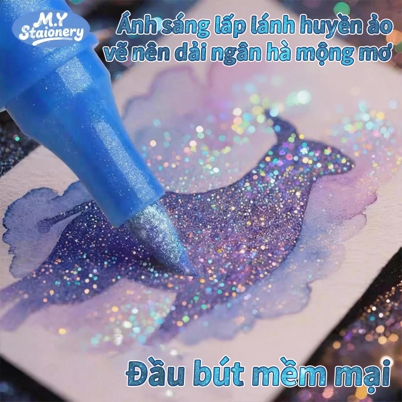 M.Y Bút dạ quang acrylic 72/48/24 màu đầu bút mềm phù hợp cho học sinh