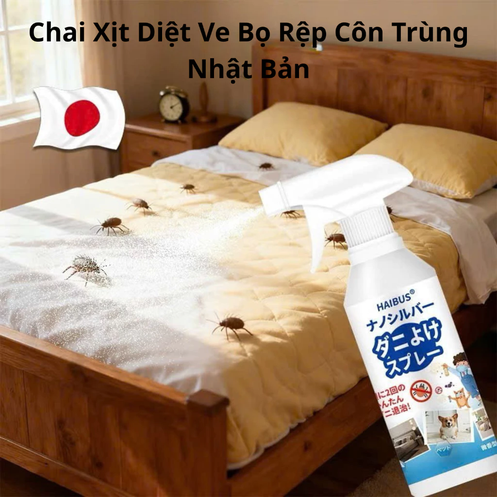 Chai Xịt Diệt Côn Trùng,Bọ Rệp,Bọ Ve Diệt khuẩn Nhật Bản HAIBUS 500ml Cao Cấp,Bình Xịt Diệt Bọ Rận Động Vật An Toàn