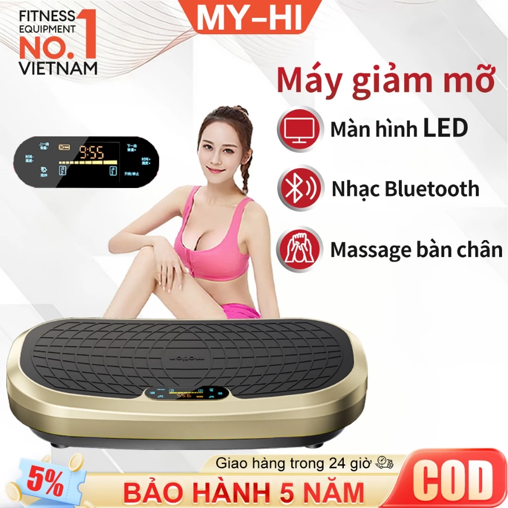 Máy giảm mỡ, máy rung lắc, máy tập thể dục tại nhà, rung toàn thân, massage, bluetooth, giảm cân, giảm bụng, giảm eo