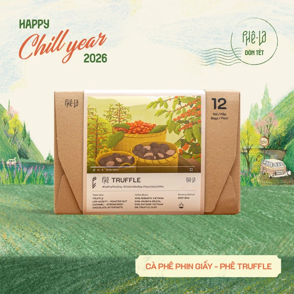 [Phin Giấy] Cà Phê Truffle Phê La, 12 Phin/Hộp
