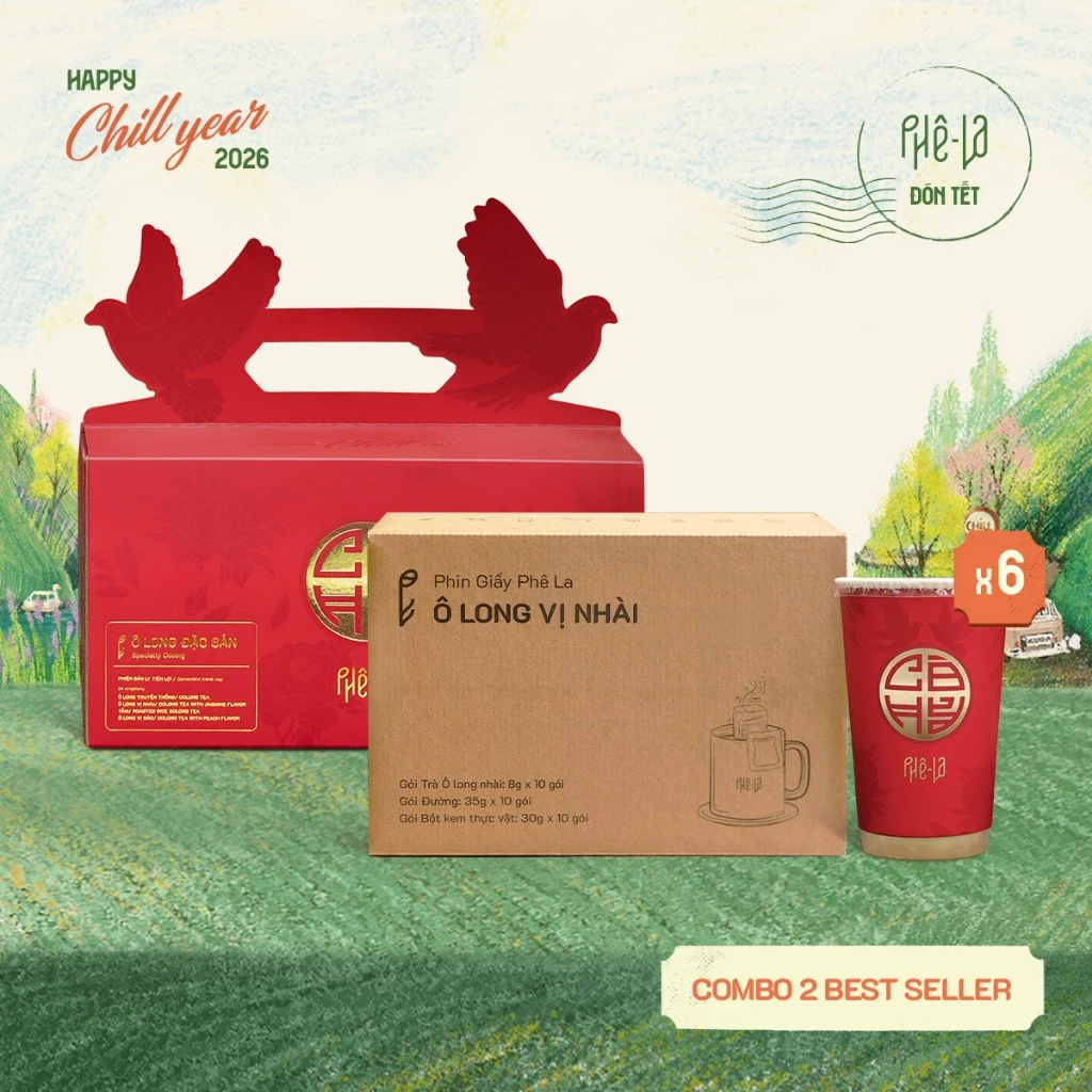 [COMBO] 01 Trà Ô Long phin giấy Phê La (Hộp 10 gói, chọn vị) + 01 Hộp Quà Trà Sữa Tiện Lợi