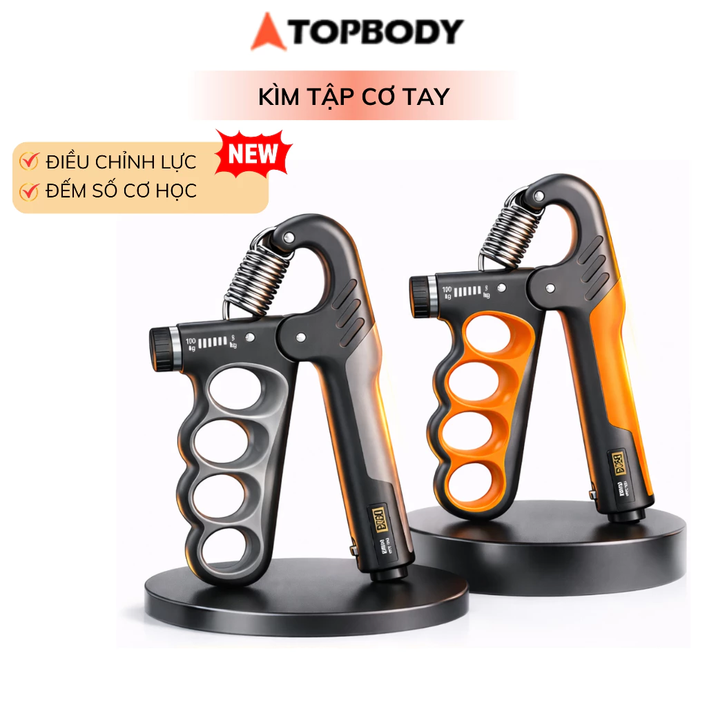 Kìm Bóp Tay Luyện Cơ, Dụng Cụ Tập Gym Tại Nhà Điều Chỉnh Lực Có Đếm 5-100kg KIMCA