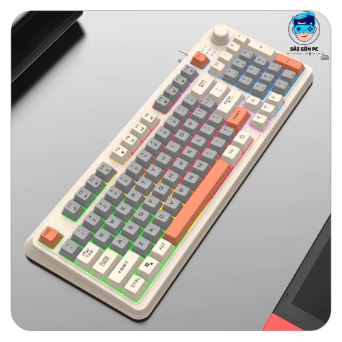 Bàn Phím Giả Cơ Gaming Xunfox K82 Có núm xoay - Led Rainbow - Keycap BPT - Phím Cực Êm Không Có Tiếng