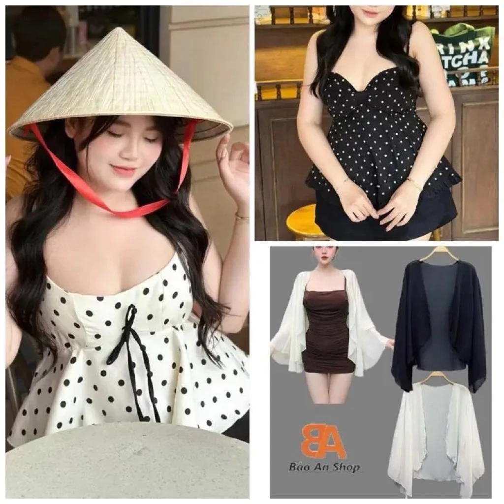 [bigsize 60-90kg] Áo 2 Dây Dáng Bí Phồng Tôn Dáng Tiểu Thư