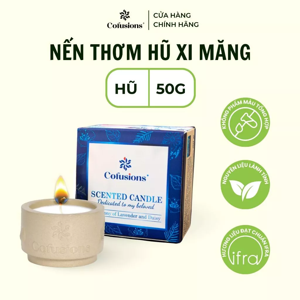 [NHÃN MỚI CFS] Nến thơm Stunning sunset Cofusions 50g - Hũ xi măng