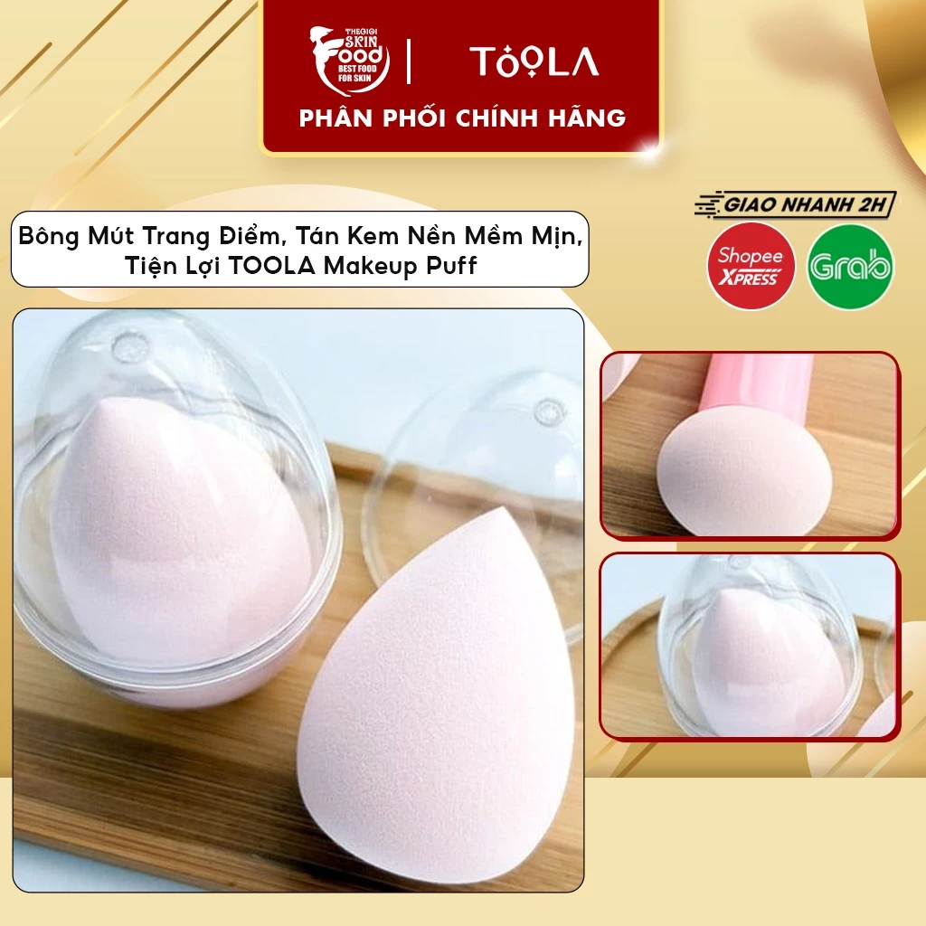 Bông mút trang điểm, tán kem nền mềm mịn, tiện lợi TOOLA Makeup Puff Thegioiskinfood