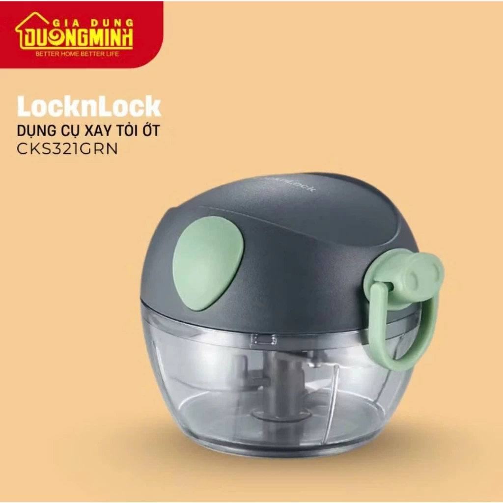Dụng Cụ Say Tỏi Ớt Mini LocknLock 180ml - Màu xanh lá - CKS321GRN - Gia Dụng Dương Minh Mall