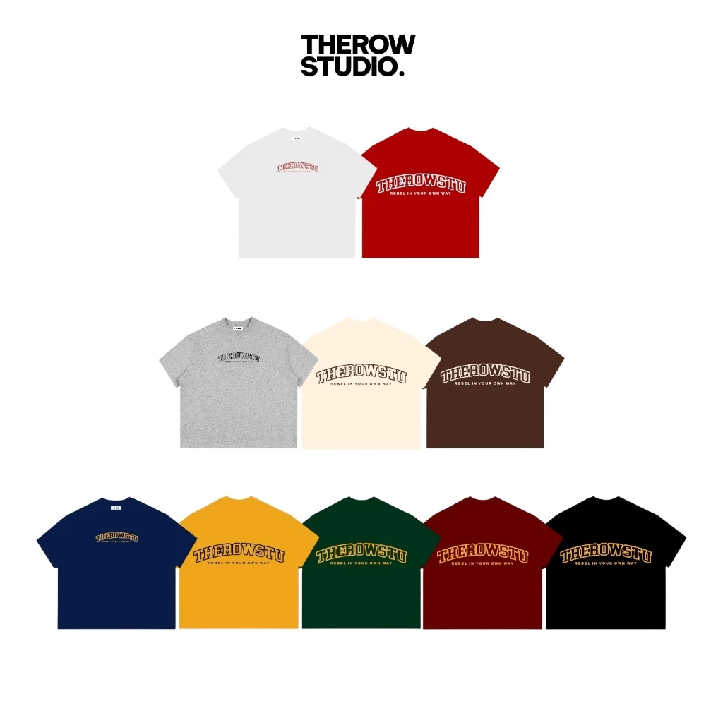 TR3 THEROW Áo Thun Boxy Local Brand Tay Ngắn Cotton 250gsm "THEROWSTU" Áo Phông Forrm Rộng Unisex Nam Nữ