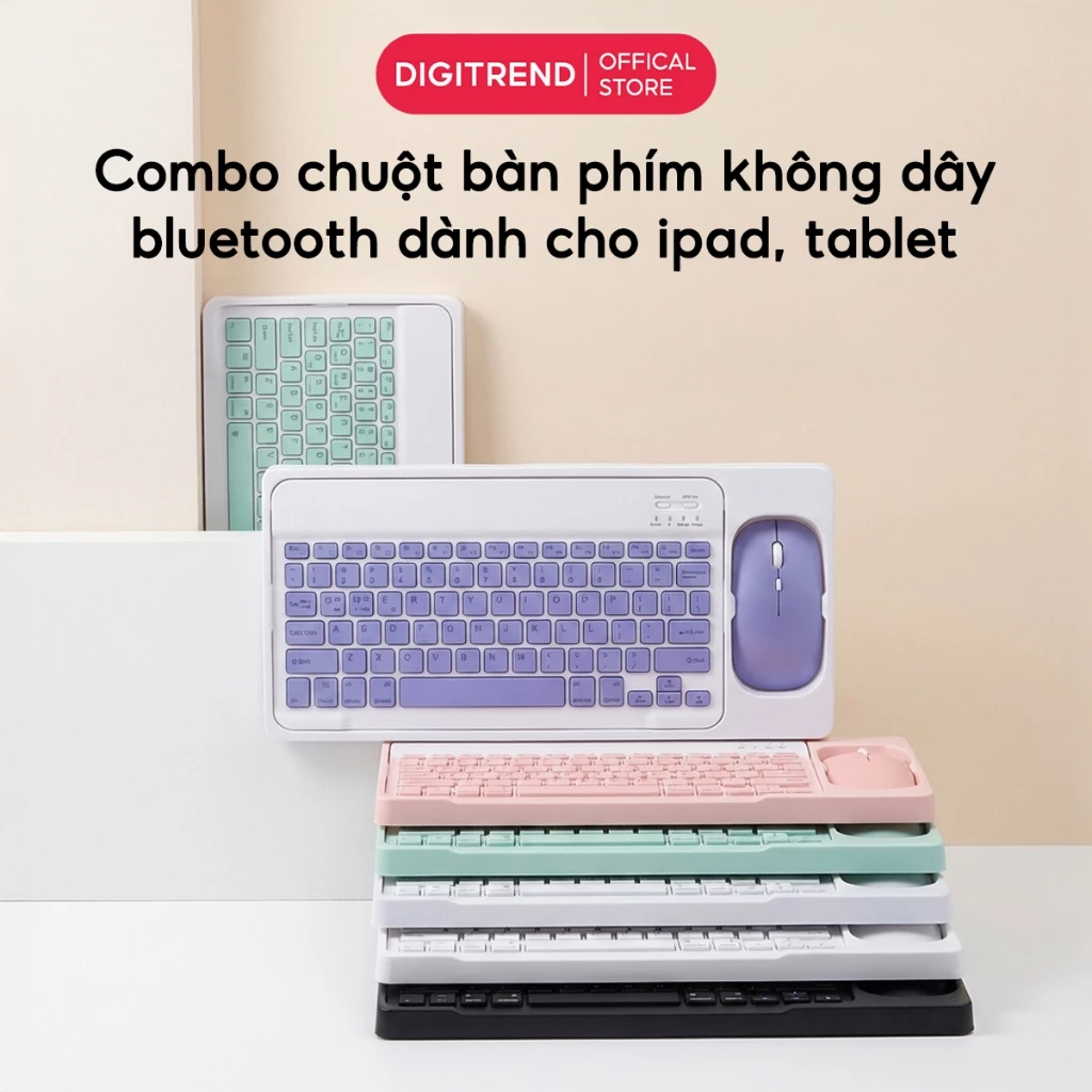 Combo Chuột Bàn Phím Không Dây Bluetooth SMTech Cho Máy Tính Bảng Laptop iPad Êm Ái Chuẩn Xác