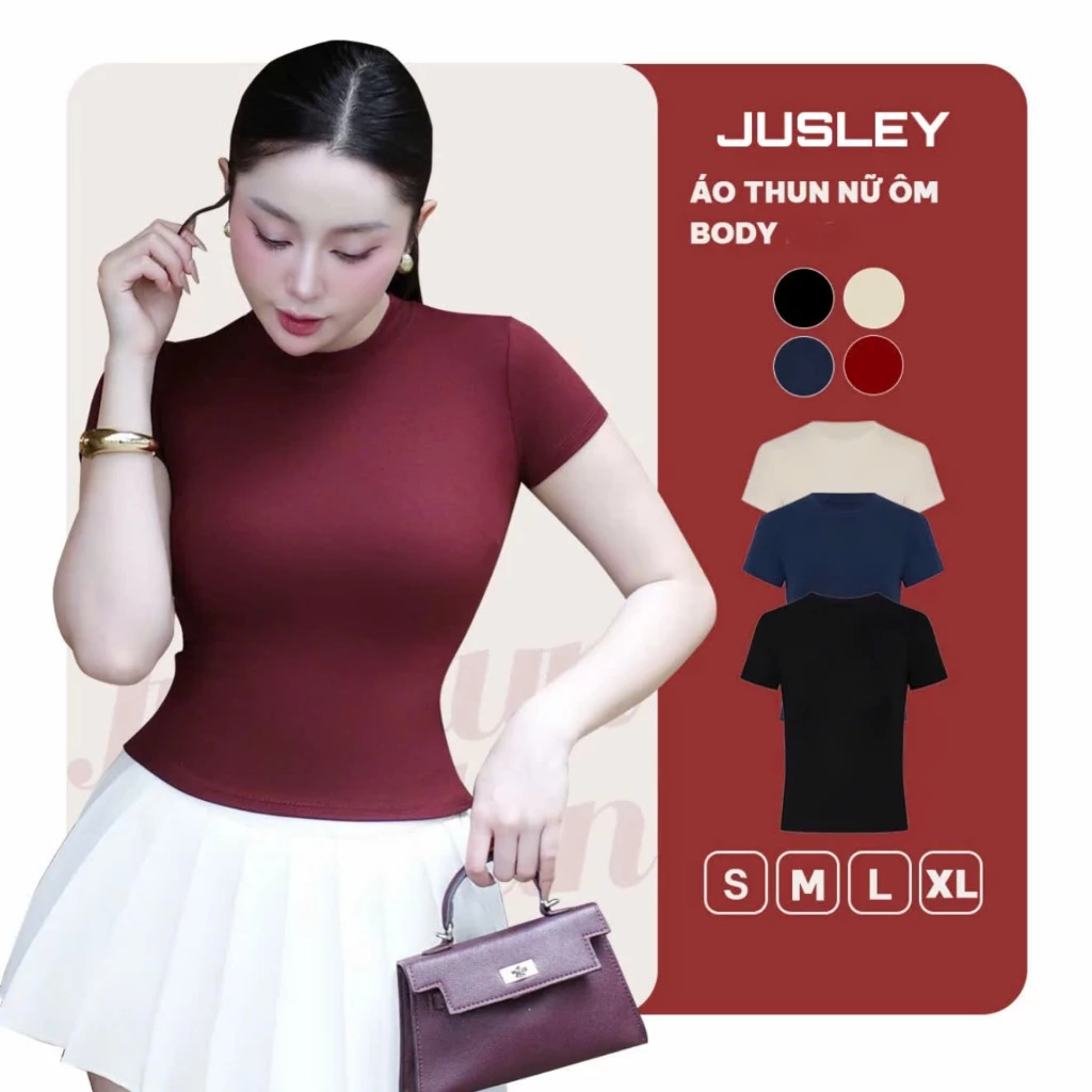 Áo Thun Ôm Body Chất Thun Tăm Co Dãn 4 Chiều Jusley A01