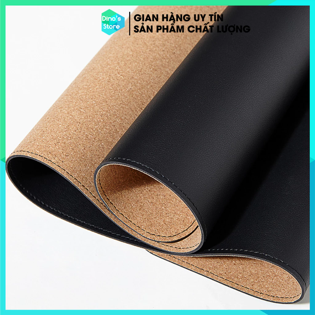 Lót chuột da cao cấp PU và Cord deskmat da khâu viền hai mặt mouse pad da thảm da deco trang trí cao cấp Dinostore
