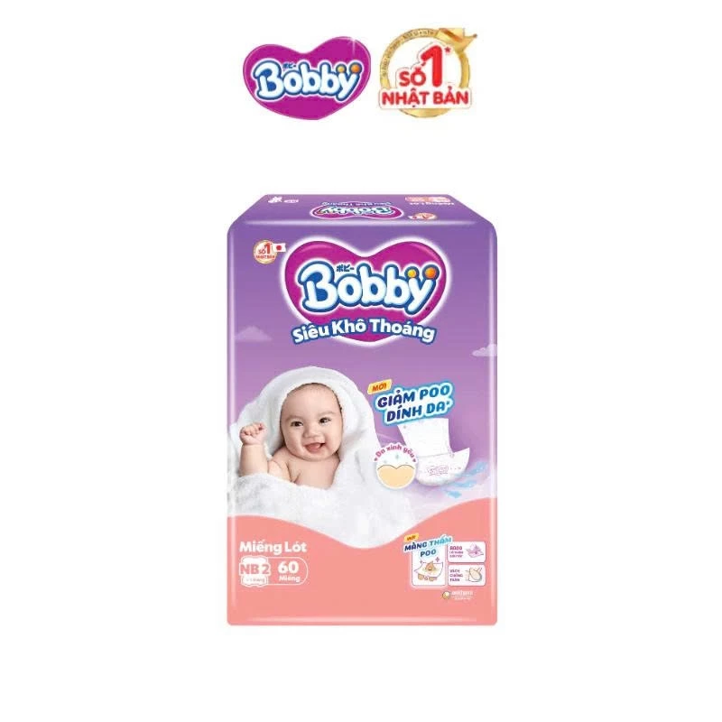 Miếng lót sơ sinh Bobby Newborn 1 có 64 miếng (cho bé dưới 1 tháng)