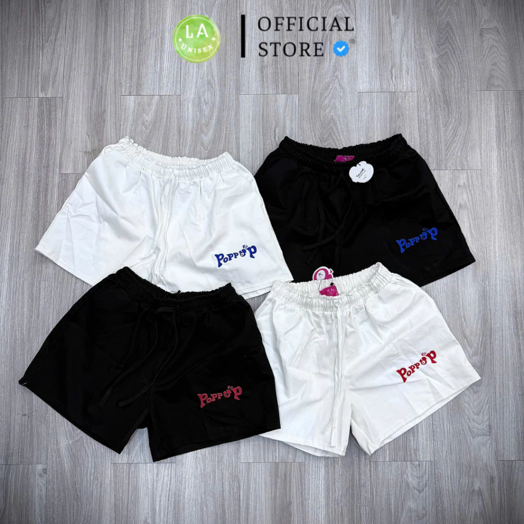 Quần Short Kaki Nam Poppop Thêu Logo Siêu Nét, Vải Kaki Đứng Form, Đủ Tag Mạc Chuẩn Chỉnh Hottrend
