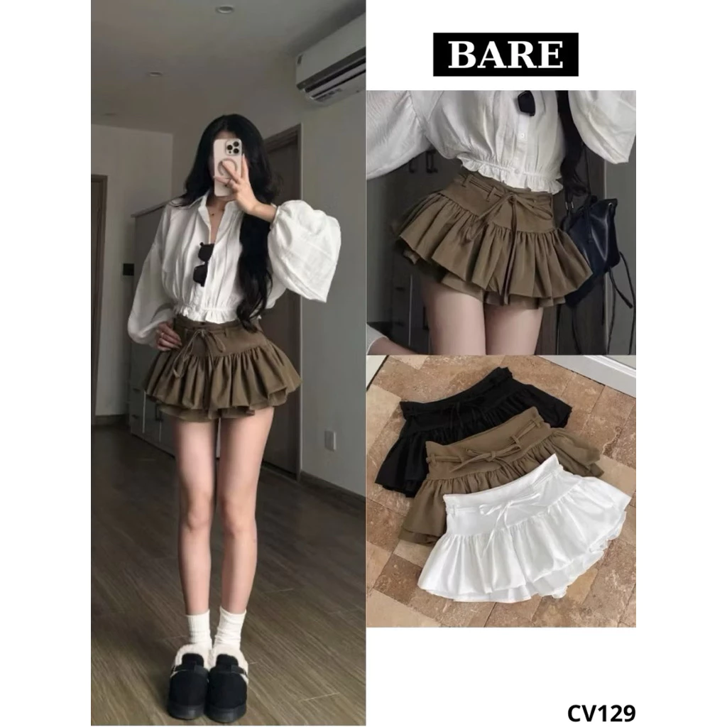 [bigsize 60_90kg]Chân Váy Nữ Hai Tầng  Hack Dáng mã 551