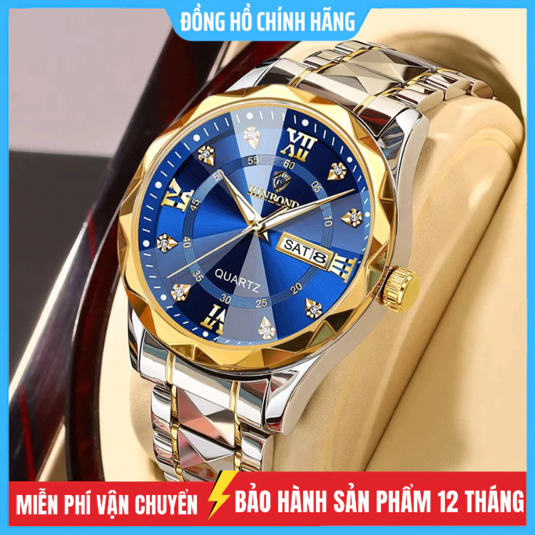 Đồng Hồ Nam BINBOND I22 Kính Chóp Cực Sang Chảnh Kiểu Dáng Thời Trang Trẻ Trung , Chống Nước Tốt
