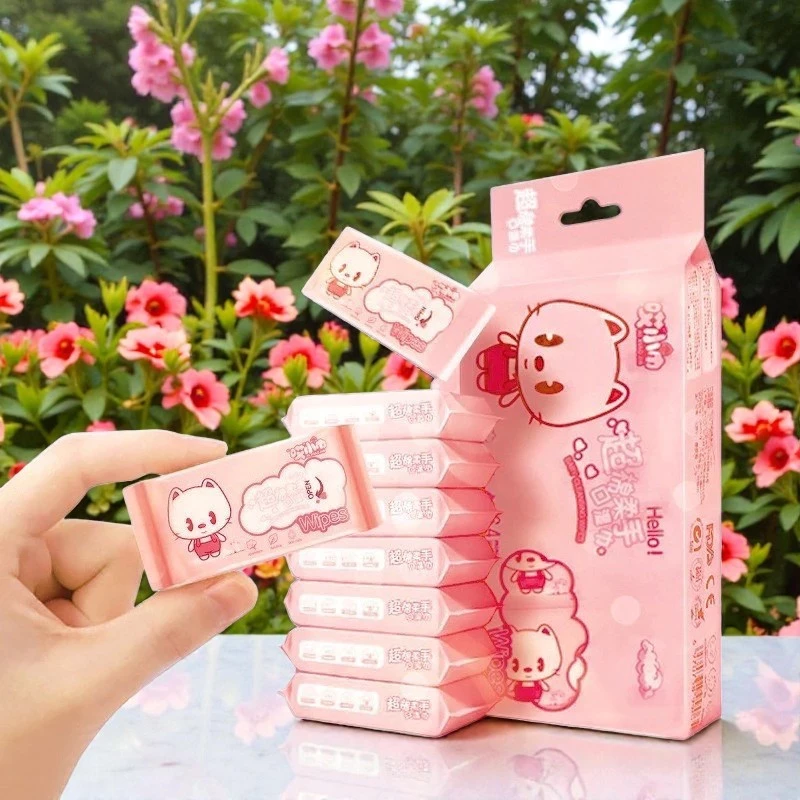 Bịch giấy ướt gồm 8 gói mỗi gói 8 tờ, khăn ướt bỏ túi mang theo bên người tiện lợi vệ sinh