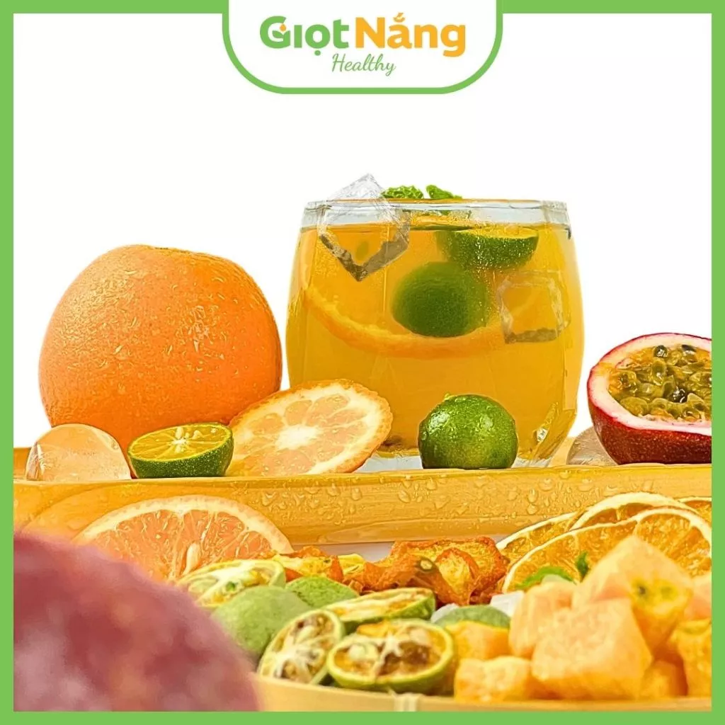 Set 10 Gói Trà Chanh Dây Kim Quất Thơm Ngon Giải Khát Thanh Nhiệt Thực Phẩm Khô từ Nông sản Giọt Nắng Dịp Tết Trung Thu