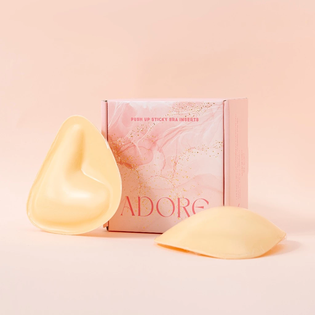 Miếng dán nâng ngực tam giác Adore keo 2 mặt, hỗ trợ nâng ngực và tạo khe - Hàng cao cấp