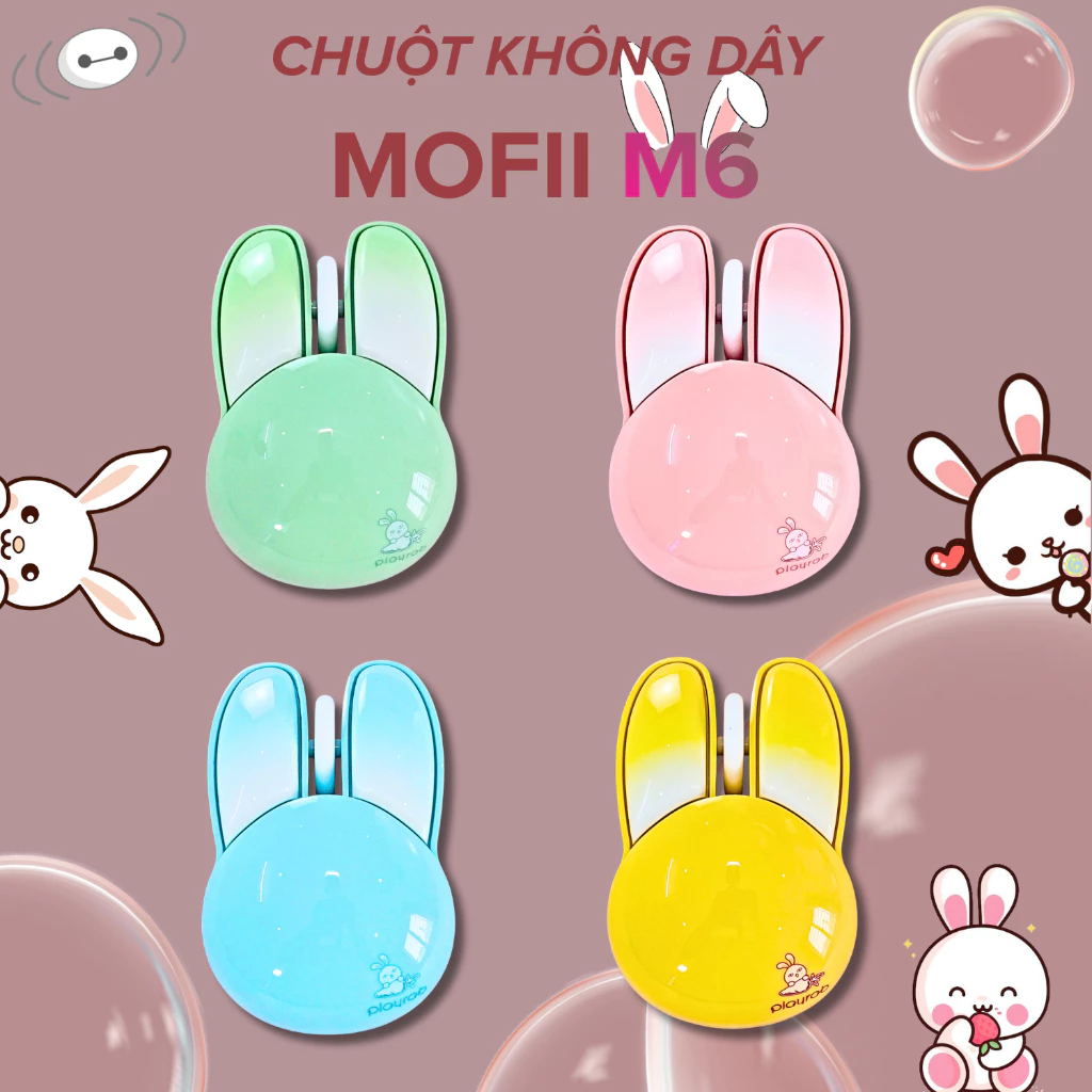 Chuột Không Dây MOFII M6 Tai Thỏ Kết Nối 2.4Ghz