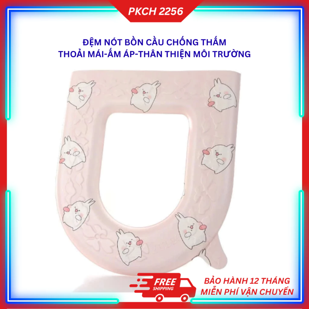 [SET 2] Đệm Lót Bồn Cầu Chống Thấm Nước 43x39cm Có Tai Nhấc Tiện Lợi Họa Tiết Hoạt Hình Ngộ Nghĩnh