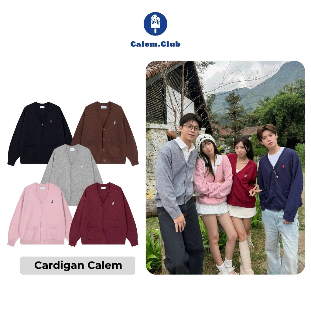 Áo Cardigan COZY Knit Calem Club chất len mịn Premium form unisex nam nữ áo khoác mùa đông