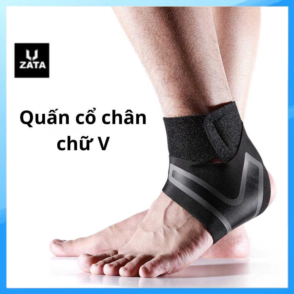 Băng quấn cổ chân chữ V thể thao ZATA, Đai cổ chân bảo vệ mắt cá chân cổ chân chơi thể thao chạy bộ Zata Vn - QCCV