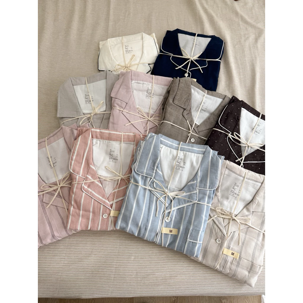 MJ4_ Bộ ngủ nam nữ, pijama áo dài quần dài chất COTTON XÔ NHẬT 2 LỚP| Hàng QCCC | 9scat